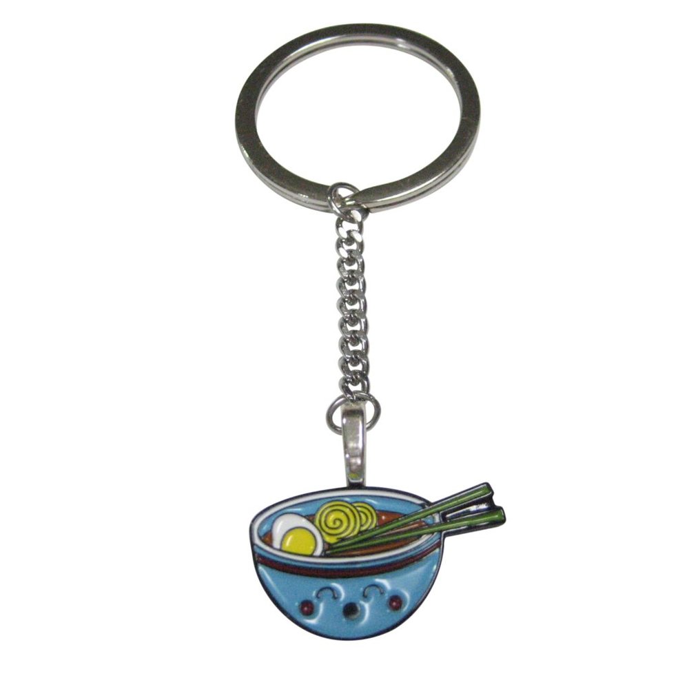 Colorful Happy Ramen Noodle Bowl Pendant Keychain